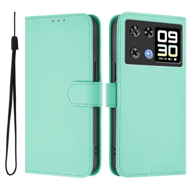 Skin Feel Solid Color Leather Phone Case with Lanyard, For Cubot A40, For Cubot P90
