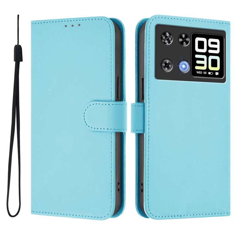 Skin Feel Solid Color Leather Phone Case with Lanyard, For Cubot A40, For Cubot P90