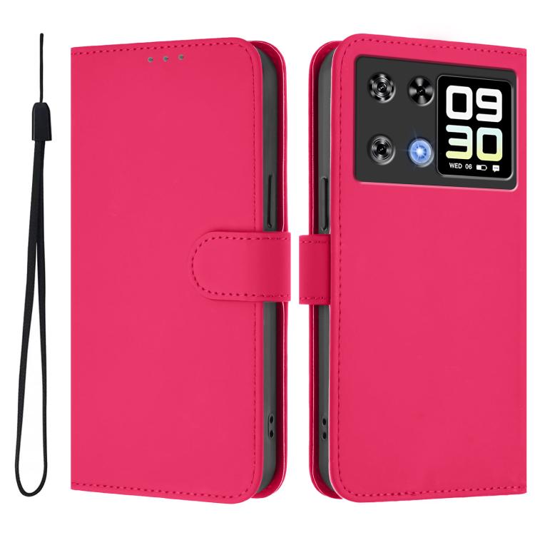 Skin Feel Solid Color Leather Phone Case with Lanyard, For Cubot A40, For Cubot P90