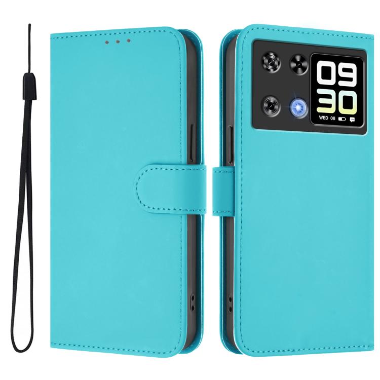 Skin Feel Solid Color Leather Phone Case with Lanyard, For Cubot A40, For Cubot P90