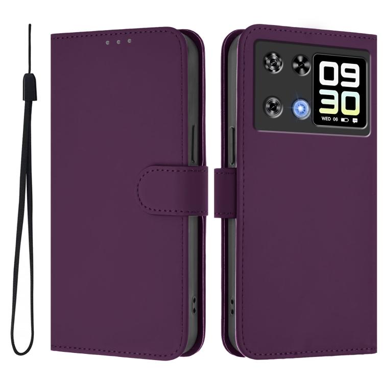 Skin Feel Solid Color Leather Phone Case with Lanyard, For Cubot A40, For Cubot P90