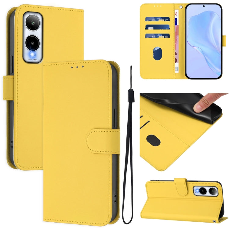 Skin Feel Solid Color Leather Phone Case with Lanyard, For Cricket Icon Plus 2026 / Icon 7 5G, For Cricket Icon 6