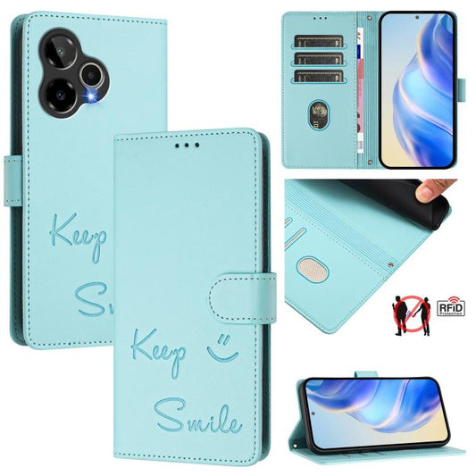 Smile Embossing RFID Leather Phone Case, For Cricket Icon Plus 2026 / Icon 7 5G, For Cricket Icon 6