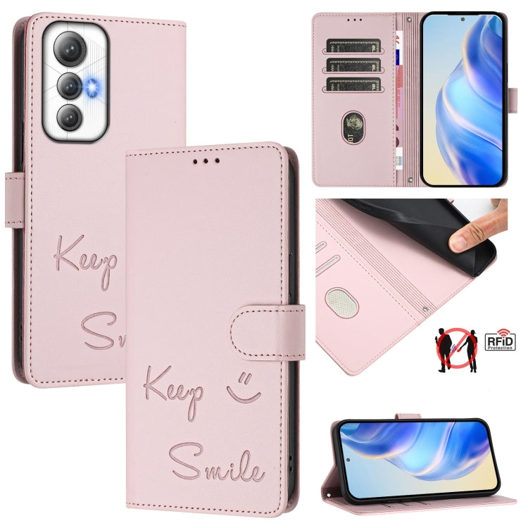 Smile Embossing RFID Leather Phone Case, For Cubot A40, For Cubot P90, For Cubot A30, For Cubot A20, For Cubot Max 5, For Cubot A10, For Cubot Note 40, For Cubot P50