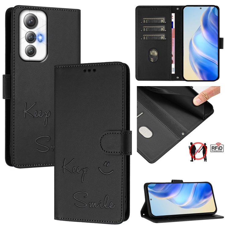 Smile Embossing RFID Leather Phone Case, For Cubot A40, For Cubot P90, For Cubot A30, For Cubot A20, For Cubot Max 5, For Cubot A10, For Cubot Note 40, For Cubot P50