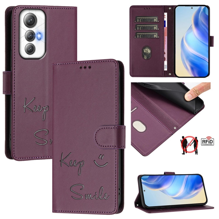 Smile Embossing RFID Leather Phone Case, For Cubot A40, For Cubot P90, For Cubot A30, For Cubot A20, For Cubot Max 5, For Cubot A10, For Cubot Note 40, For Cubot P50