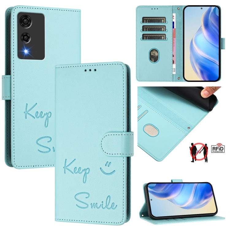 Smile Embossing RFID Leather Phone Case, For Cubot A40, For Cubot P90, For Cubot A30, For Cubot A20, For Cubot Max 5, For Cubot A10, For Cubot Note 40, For Cubot P50