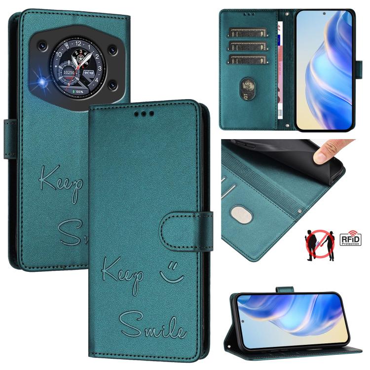 Smile Embossing RFID Leather Phone Case, For Cubot A40, For Cubot P90, For Cubot A30, For Cubot A20, For Cubot Max 5, For Cubot A10, For Cubot Note 40, For Cubot P50
