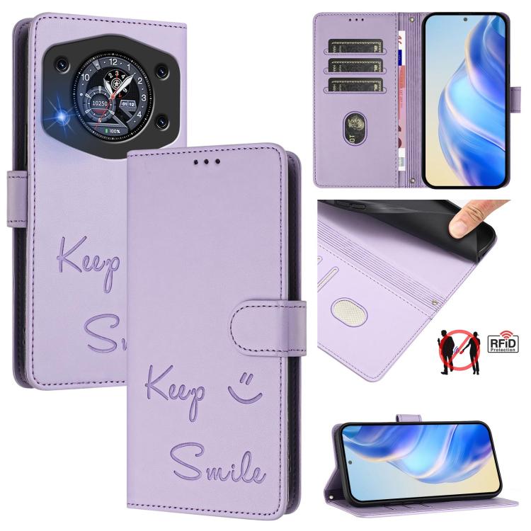 Smile Embossing RFID Leather Phone Case, For Cubot A40, For Cubot P90, For Cubot A30, For Cubot A20, For Cubot Max 5, For Cubot A10, For Cubot Note 40, For Cubot P50