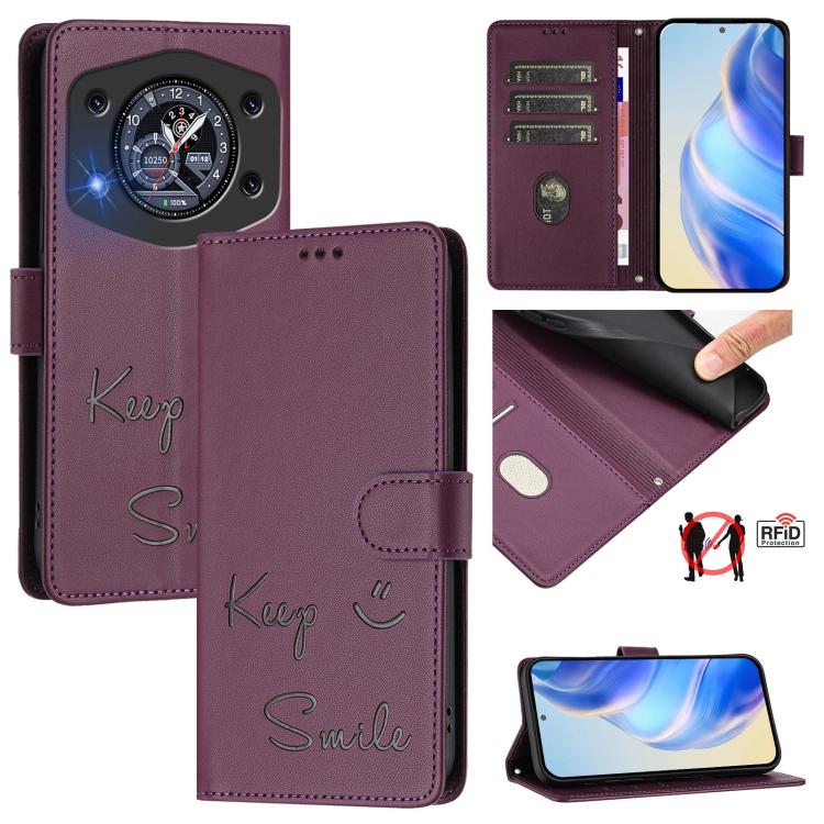 Smile Embossing RFID Leather Phone Case, For Cubot A40, For Cubot P90, For Cubot A30, For Cubot A20, For Cubot Max 5, For Cubot A10, For Cubot Note 40, For Cubot P50