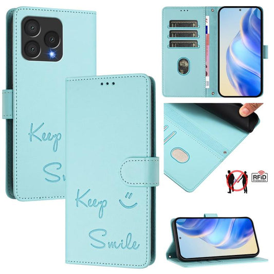 Smile Embossing RFID Leather Phone Case, For Cubot A40, For Cubot P90, For Cubot A30, For Cubot A20, For Cubot Max 5, For Cubot A10, For Cubot Note 40, For Cubot P50