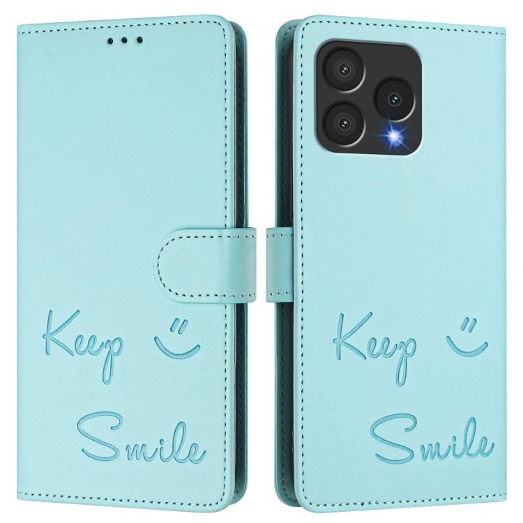 Smile Embossing RFID Leather Phone Case, For Cubot A40, For Cubot P90, For Cubot A30, For Cubot A20, For Cubot Max 5, For Cubot A10, For Cubot Note 40, For Cubot P50