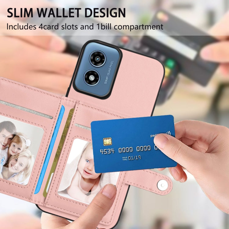 Button Card Bag RFID Anti-theft Phone Case, For Motorola Moto G Play 4G 2024, For Motorola Moto G Power 5G 2024