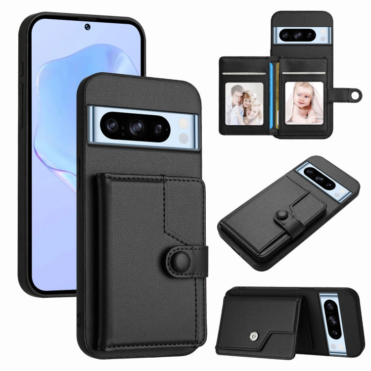 Button Card Bag RFID Anti-theft Phone Case, For Google Pixel 10 Pro XL, For Google Pixel 10 / 10 Pro, For Google Pixel 9 Pro, For Google Pixel 9, For Google Pixel 8a, For Google Pixel 8 Pro, For Google Pixel 8