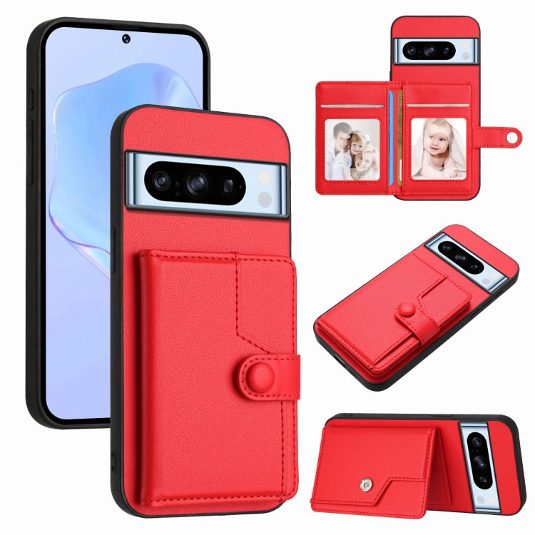 Button Card Bag RFID Anti-theft Phone Case, For Google Pixel 10 Pro XL, For Google Pixel 10 / 10 Pro, For Google Pixel 9 Pro, For Google Pixel 9, For Google Pixel 8a, For Google Pixel 8 Pro, For Google Pixel 8