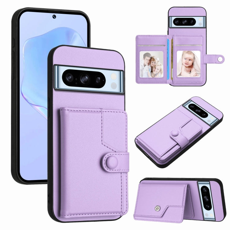 Button Card Bag RFID Anti-theft Phone Case, For Google Pixel 10 Pro XL, For Google Pixel 10 / 10 Pro, For Google Pixel 9 Pro, For Google Pixel 9, For Google Pixel 8a, For Google Pixel 8 Pro, For Google Pixel 8