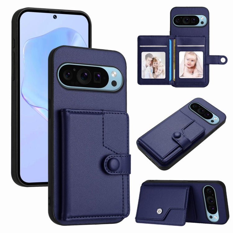 Button Card Bag RFID Anti-theft Phone Case, For Google Pixel 10 Pro XL, For Google Pixel 10 / 10 Pro, For Google Pixel 9 Pro, For Google Pixel 9, For Google Pixel 8a, For Google Pixel 8 Pro, For Google Pixel 8