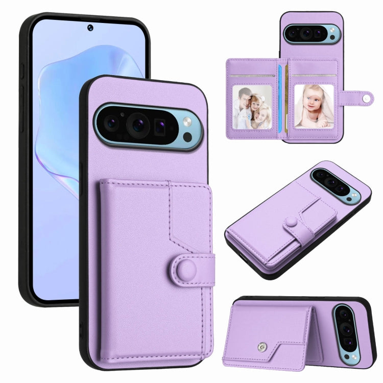 Button Card Bag RFID Anti-theft Phone Case, For Google Pixel 10 Pro XL, For Google Pixel 10 / 10 Pro, For Google Pixel 9 Pro, For Google Pixel 9, For Google Pixel 8a, For Google Pixel 8 Pro, For Google Pixel 8