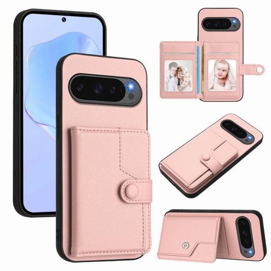 Button Card Bag RFID Anti-theft Phone Case, For Google Pixel 10 Pro XL, For Google Pixel 10 / 10 Pro, For Google Pixel 9 Pro, For Google Pixel 9, For Google Pixel 8a, For Google Pixel 8 Pro, For Google Pixel 8