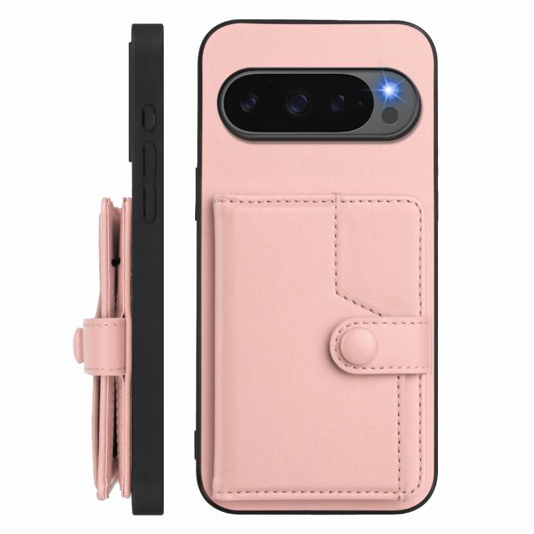 Button Card Bag RFID Anti-theft Phone Case, For Google Pixel 10 Pro XL, For Google Pixel 10 / 10 Pro, For Google Pixel 9 Pro, For Google Pixel 9, For Google Pixel 8a, For Google Pixel 8 Pro, For Google Pixel 8