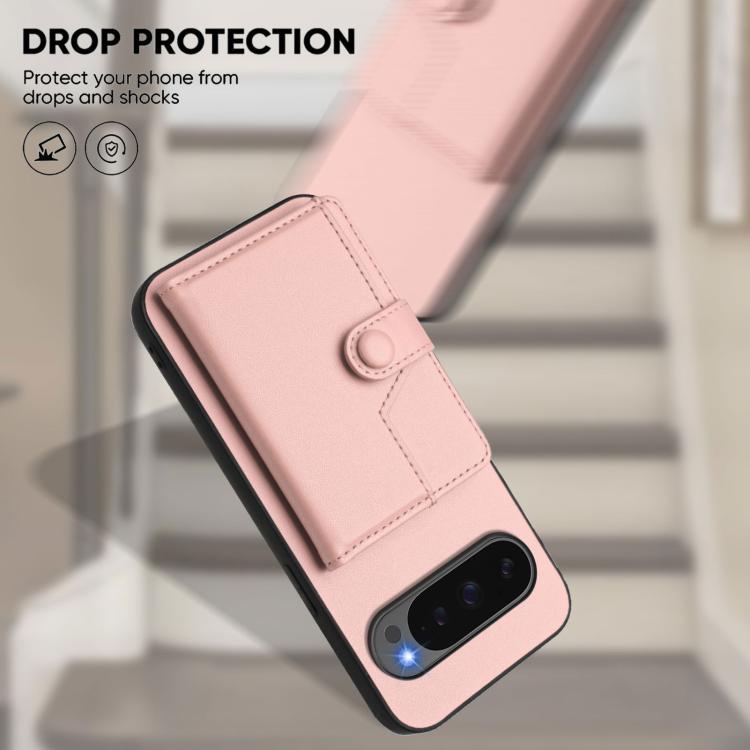 Button Card Bag RFID Anti-theft Phone Case, For Google Pixel 10 Pro XL, For Google Pixel 10 / 10 Pro, For Google Pixel 9 Pro, For Google Pixel 9, For Google Pixel 8a, For Google Pixel 8 Pro, For Google Pixel 8