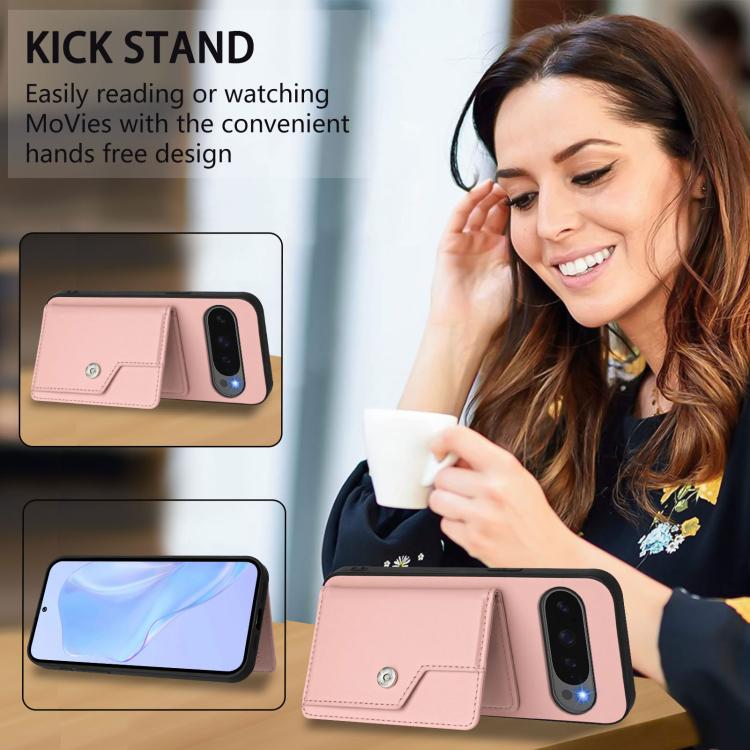 Button Card Bag RFID Anti-theft Phone Case, For Google Pixel 10 Pro XL, For Google Pixel 10 / 10 Pro, For Google Pixel 9 Pro, For Google Pixel 9, For Google Pixel 8a, For Google Pixel 8 Pro, For Google Pixel 8