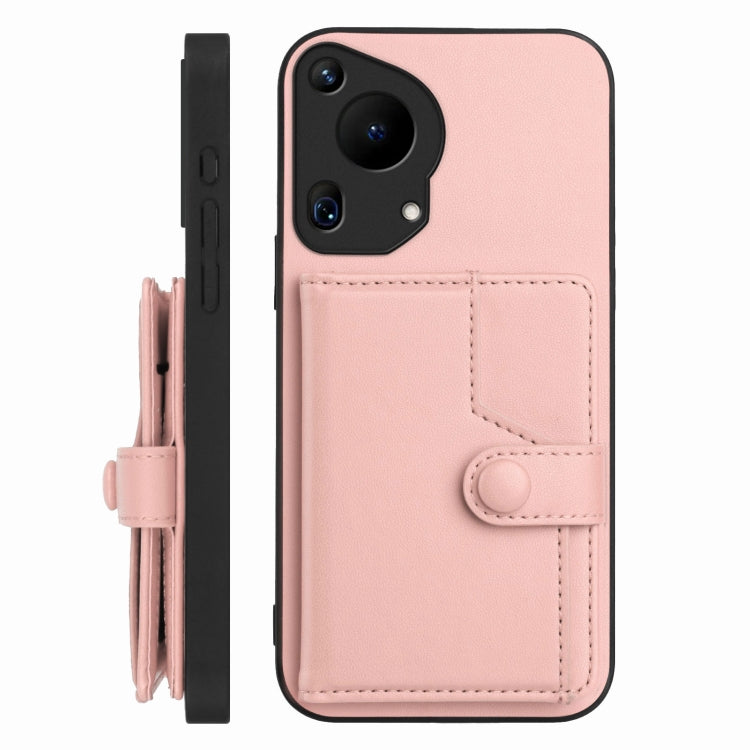 Button Card Bag RFID Anti-theft Phone Case, For Huawei Pura 70 Ultra, For Huawei Pura 70 Pro, For Huawei Pura 70