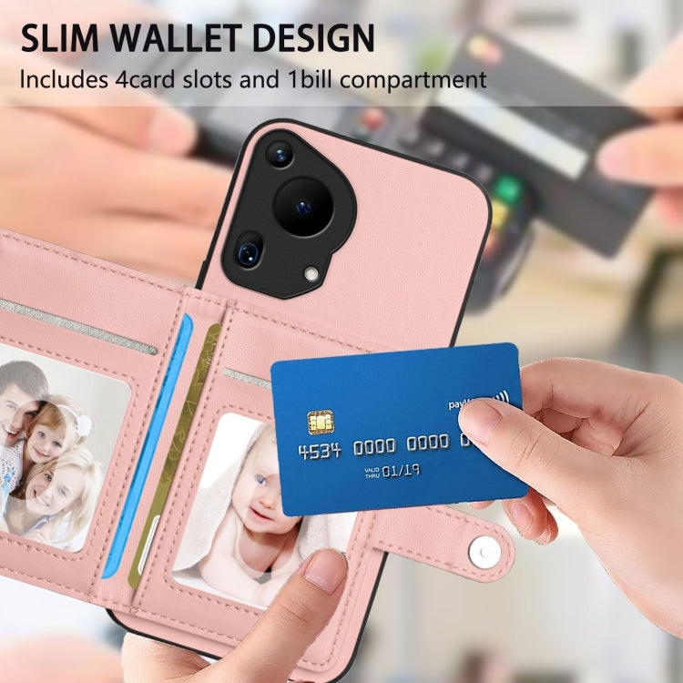 Button Card Bag RFID Anti-theft Phone Case, For Huawei Pura 70 Ultra, For Huawei Pura 70 Pro, For Huawei Pura 70