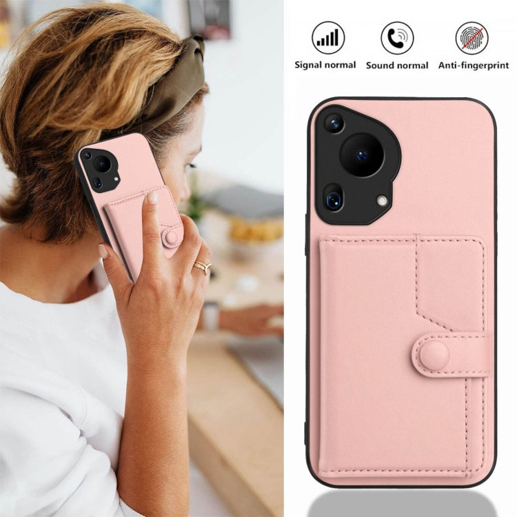 Button Card Bag RFID Anti-theft Phone Case, For Huawei Pura 70 Ultra, For Huawei Pura 70 Pro, For Huawei Pura 70