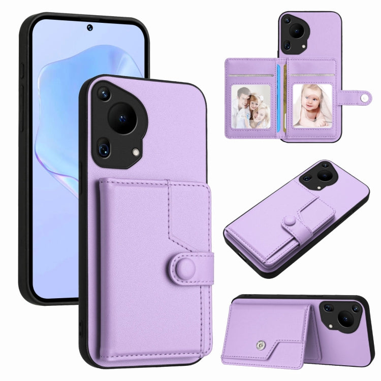 Button Card Bag RFID Anti-theft Phone Case, For Huawei Pura 70 Ultra, For Huawei Pura 70 Pro, For Huawei Pura 70