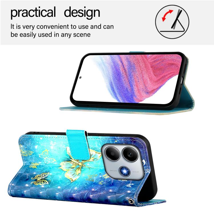 3D Painting Horizontal Flip Leather Phone Case, For Redmi Note 14 4G 163.25mm, For Redmi Note 14 5G, For Redmi Note 14 Pro 5G / 14 Pro+ 5G, For Redmi 14C 4G, For Redmi K70 Ultra 5G Global