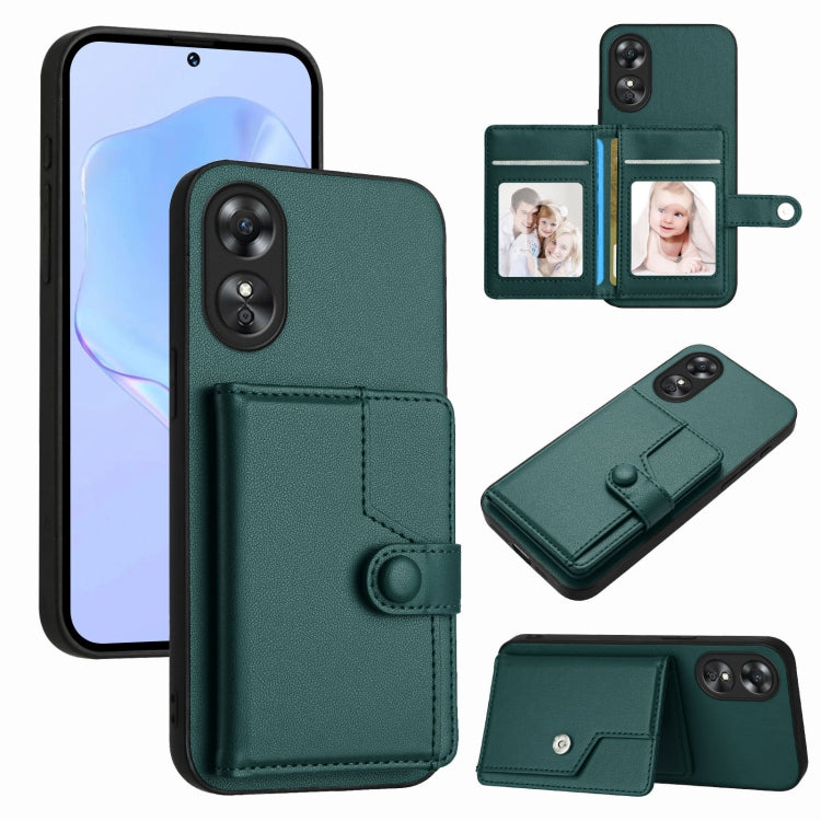 Button Card Bag RFID Anti-theft Phone Case, For OPPO A58 4G Global, For OPPO Reno10 Global, For OPPO A78 4G Global, For OPPO A17, For OPPO A79 5G Global