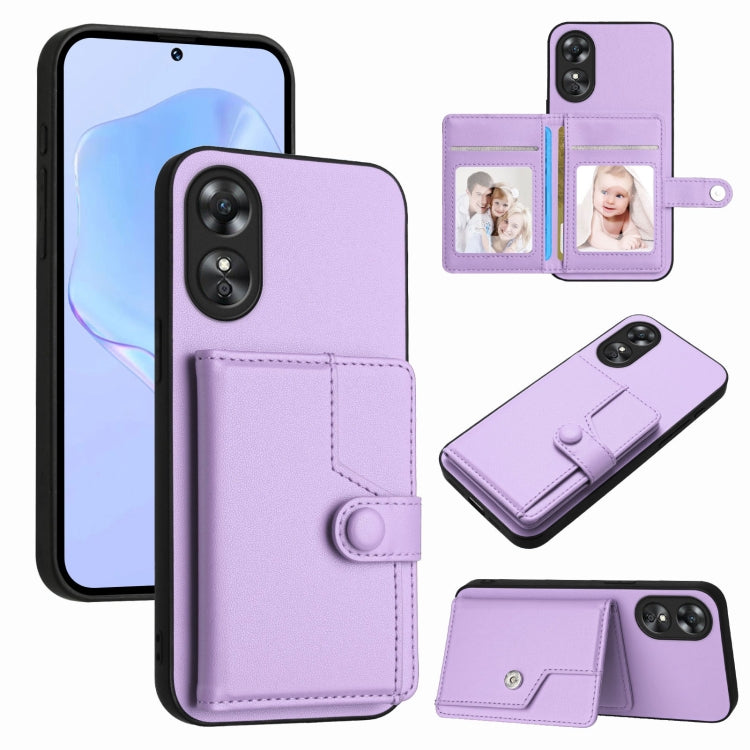 Button Card Bag RFID Anti-theft Phone Case, For OPPO A58 4G Global, For OPPO Reno10 Global, For OPPO A78 4G Global, For OPPO A17, For OPPO A79 5G Global