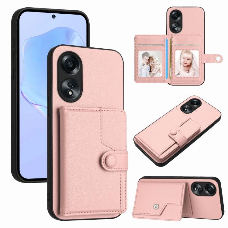 Button Card Bag RFID Anti-theft Phone Case, For OPPO Reno12 Global, For OPPO K12 5G, For OPPO A3 Pro 5G, For OPPO Reno11 F / F25 Pro, For OPPO Reno11 Global, For OPPO Reno11 Pro Global, For OPPO A58 / A58x / A1x, For OPPO A38 4G / A18 4G Global