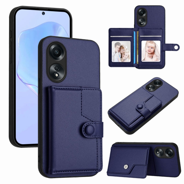 Button Card Bag RFID Anti-theft Phone Case, For OPPO Reno12 Global, For OPPO K12 5G, For OPPO A3 Pro 5G, For OPPO Reno11 F / F25 Pro, For OPPO Reno11 Global, For OPPO Reno11 Pro Global, For OPPO A58 / A58x / A1x, For OPPO A38 4G / A18 4G Global