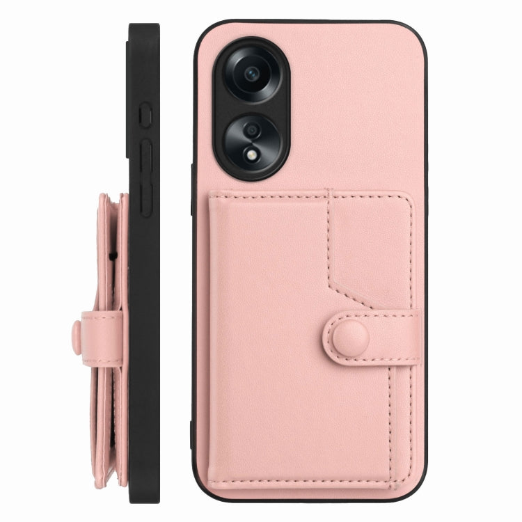 Button Card Bag RFID Anti-theft Phone Case, For OPPO A58 4G Global, For OPPO Reno10 Global, For OPPO A78 4G Global, For OPPO A17, For OPPO A79 5G Global