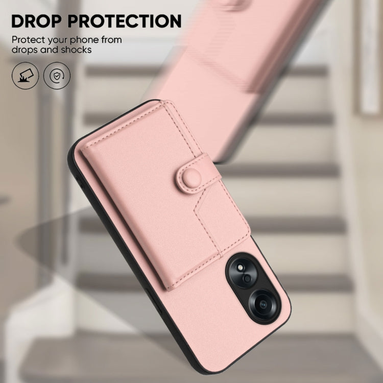 Button Card Bag RFID Anti-theft Phone Case, For OPPO A58 4G Global, For OPPO Reno10 Global, For OPPO A78 4G Global, For OPPO A17, For OPPO A79 5G Global