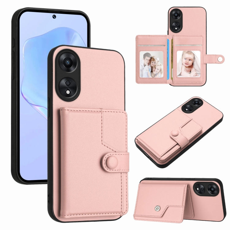 Button Card Bag RFID Anti-theft Phone Case, For OPPO A58 4G Global, For OPPO Reno10 Global, For OPPO A78 4G Global, For OPPO A17, For OPPO A79 5G Global