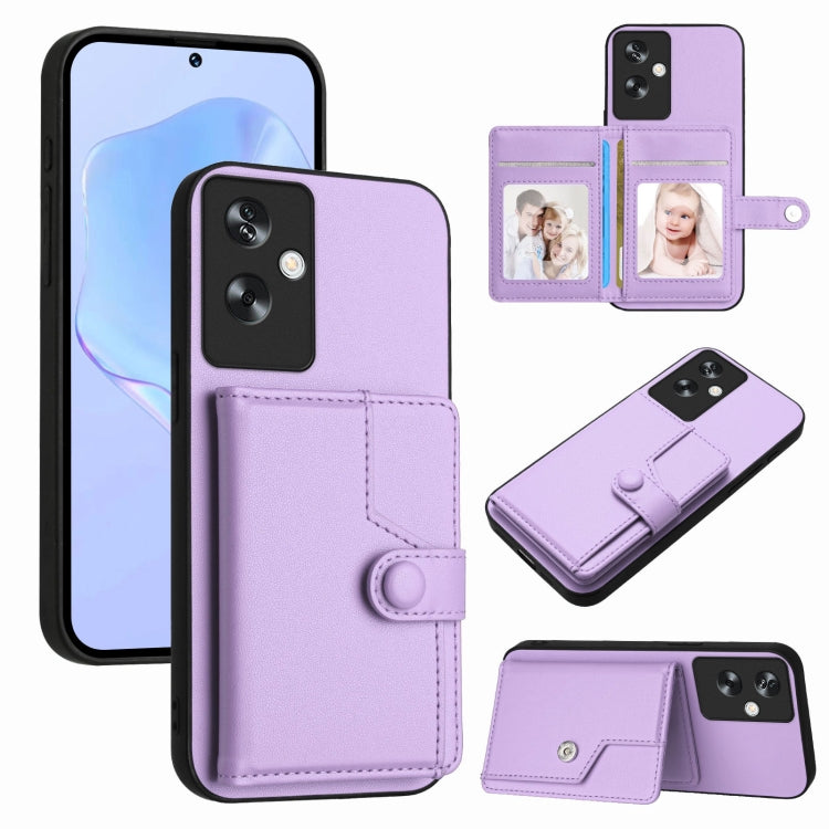Button Card Bag RFID Anti-theft Phone Case, For OPPO A58 4G Global, For OPPO Reno10 Global, For OPPO A78 4G Global, For OPPO A17, For OPPO A79 5G Global