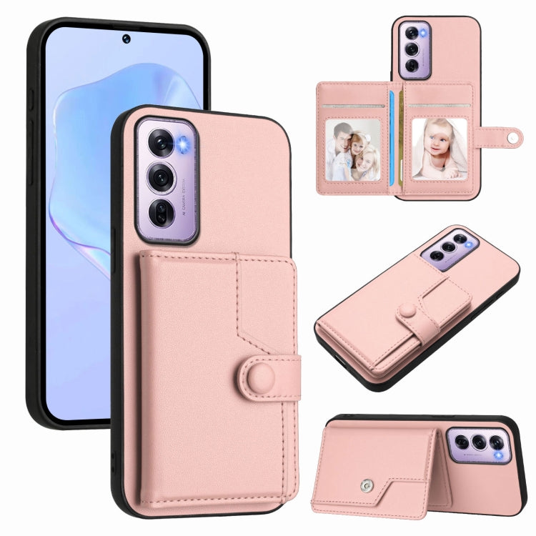 Button Card Bag RFID Anti-theft Phone Case, For OPPO A5 / F29, For OPPO Find X8s+, For OPPO Find X8s, For OPPO Find X8 Ultra, For OPPO A5 Energy / A5 Pro 5G Global, For OPPO K12x, For OPPO A3 Pro Global, For OPPO Reno12 Pro Global