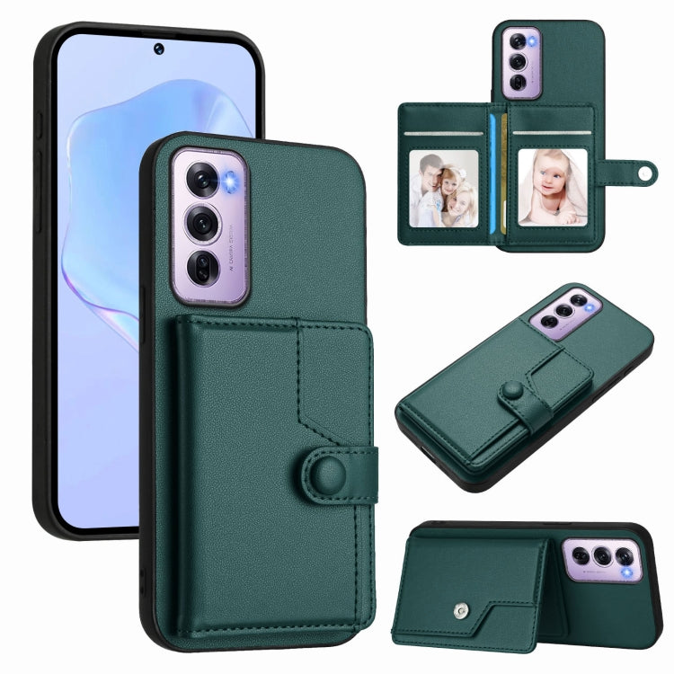 Button Card Bag RFID Anti-theft Phone Case, For OPPO A5 / F29, For OPPO Find X8s+, For OPPO Find X8s, For OPPO Find X8 Ultra, For OPPO A5 Energy / A5 Pro 5G Global, For OPPO K12x, For OPPO A3 Pro Global, For OPPO Reno12 Pro Global