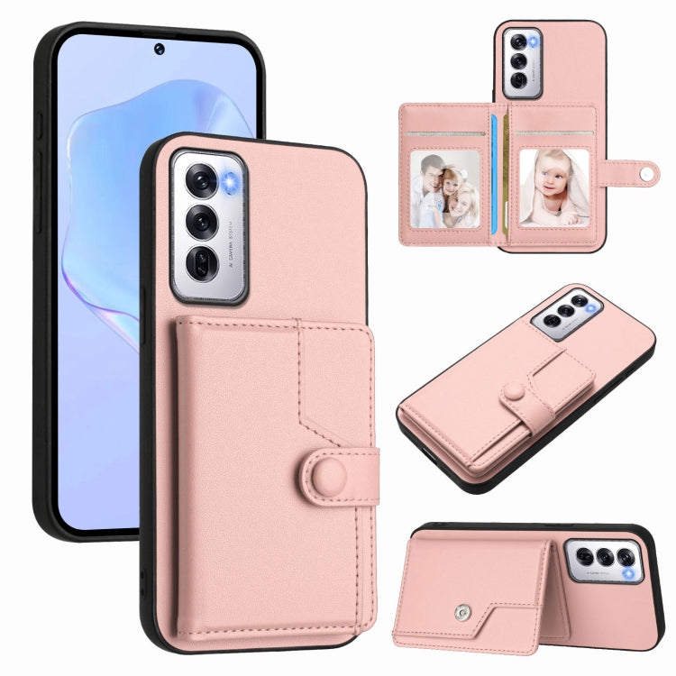 Button Card Bag RFID Anti-theft Phone Case, For OPPO Reno12 Global, For OPPO K12 5G, For OPPO A3 Pro 5G, For OPPO Reno11 F / F25 Pro, For OPPO Reno11 Global, For OPPO Reno11 Pro Global, For OPPO A58 / A58x / A1x, For OPPO A38 4G / A18 4G Global
