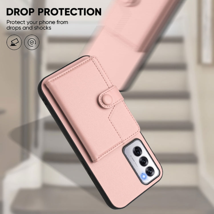 Button Card Bag RFID Anti-theft Phone Case, For OPPO Reno12 Global, For OPPO K12 5G, For OPPO A3 Pro 5G, For OPPO Reno11 F / F25 Pro, For OPPO Reno11 Global, For OPPO Reno11 Pro Global, For OPPO A58 / A58x / A1x, For OPPO A38 4G / A18 4G Global