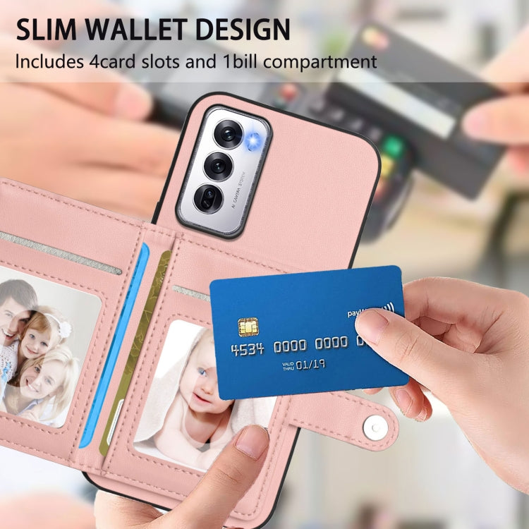 Button Card Bag RFID Anti-theft Phone Case, For OPPO Reno12 Global, For OPPO K12 5G, For OPPO A3 Pro 5G, For OPPO Reno11 F / F25 Pro, For OPPO Reno11 Global, For OPPO Reno11 Pro Global, For OPPO A58 / A58x / A1x, For OPPO A38 4G / A18 4G Global