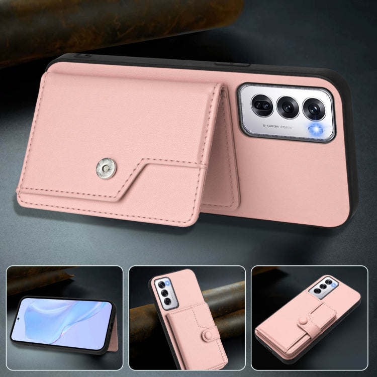 Button Card Bag RFID Anti-theft Phone Case, For OPPO Reno12 Global, For OPPO K12 5G, For OPPO A3 Pro 5G, For OPPO Reno11 F / F25 Pro, For OPPO Reno11 Global, For OPPO Reno11 Pro Global, For OPPO A58 / A58x / A1x, For OPPO A38 4G / A18 4G Global