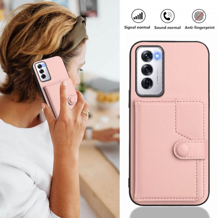Button Card Bag RFID Anti-theft Phone Case, For OPPO Reno12 Global, For OPPO K12 5G, For OPPO A3 Pro 5G, For OPPO Reno11 F / F25 Pro, For OPPO Reno11 Global, For OPPO Reno11 Pro Global, For OPPO A58 / A58x / A1x, For OPPO A38 4G / A18 4G Global