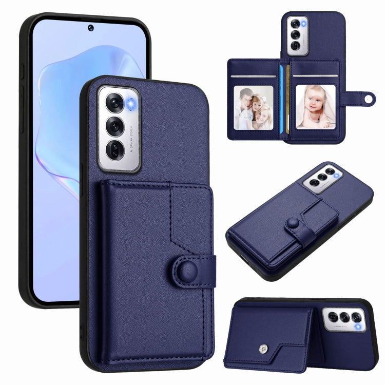 Button Card Bag RFID Anti-theft Phone Case, For OPPO Reno12 Global, For OPPO K12 5G, For OPPO A3 Pro 5G, For OPPO Reno11 F / F25 Pro, For OPPO Reno11 Global, For OPPO Reno11 Pro Global, For OPPO A58 / A58x / A1x, For OPPO A38 4G / A18 4G Global