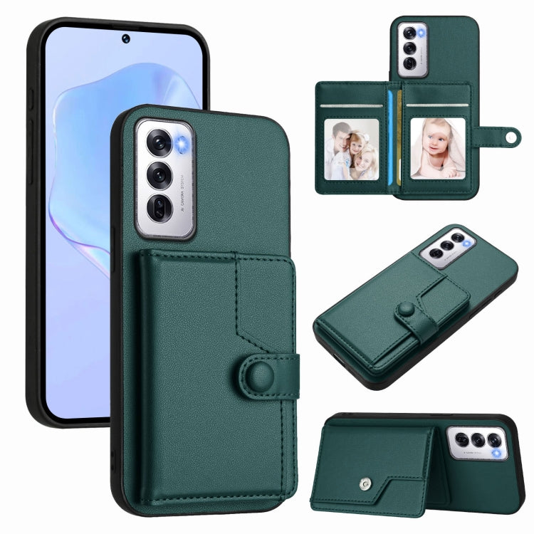 Button Card Bag RFID Anti-theft Phone Case, For OPPO Reno12 Global, For OPPO K12 5G, For OPPO A3 Pro 5G, For OPPO Reno11 F / F25 Pro, For OPPO Reno11 Global, For OPPO Reno11 Pro Global, For OPPO A58 / A58x / A1x, For OPPO A38 4G / A18 4G Global