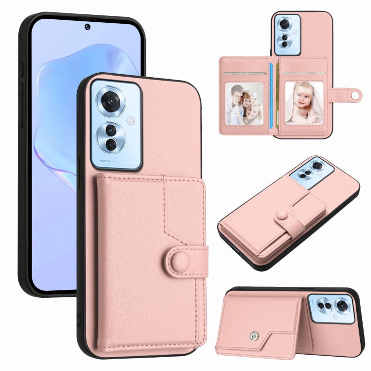 Button Card Bag RFID Anti-theft Phone Case, For OPPO Reno12 Global, For OPPO K12 5G, For OPPO A3 Pro 5G, For OPPO Reno11 F / F25 Pro, For OPPO Reno11 Global, For OPPO Reno11 Pro Global, For OPPO A58 / A58x / A1x, For OPPO A38 4G / A18 4G Global