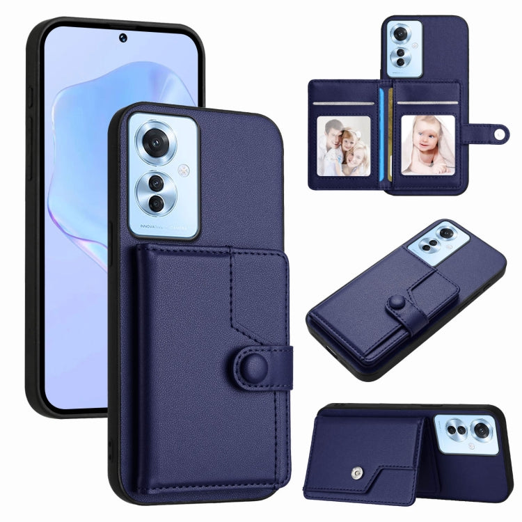 Button Card Bag RFID Anti-theft Phone Case, For OPPO Reno12 Global, For OPPO K12 5G, For OPPO A3 Pro 5G, For OPPO Reno11 F / F25 Pro, For OPPO Reno11 Global, For OPPO Reno11 Pro Global, For OPPO A58 / A58x / A1x, For OPPO A38 4G / A18 4G Global